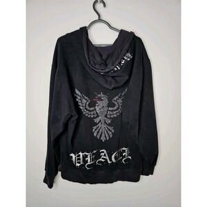 Heavenly Sins Hoodie XL Black Y2K Skulls Grunge Raven Eagle Goth Emo Punk Edgy